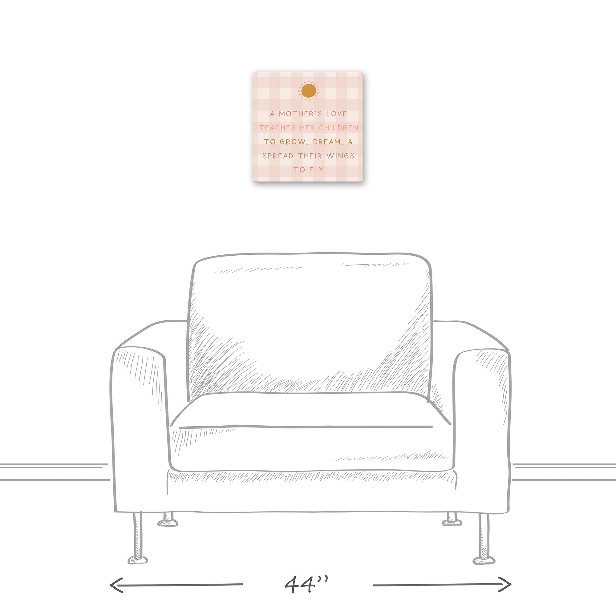 A Mother's Love Pink Check Canvas Wall Art